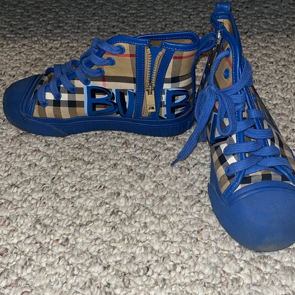 Unisex blue Burberry high tops